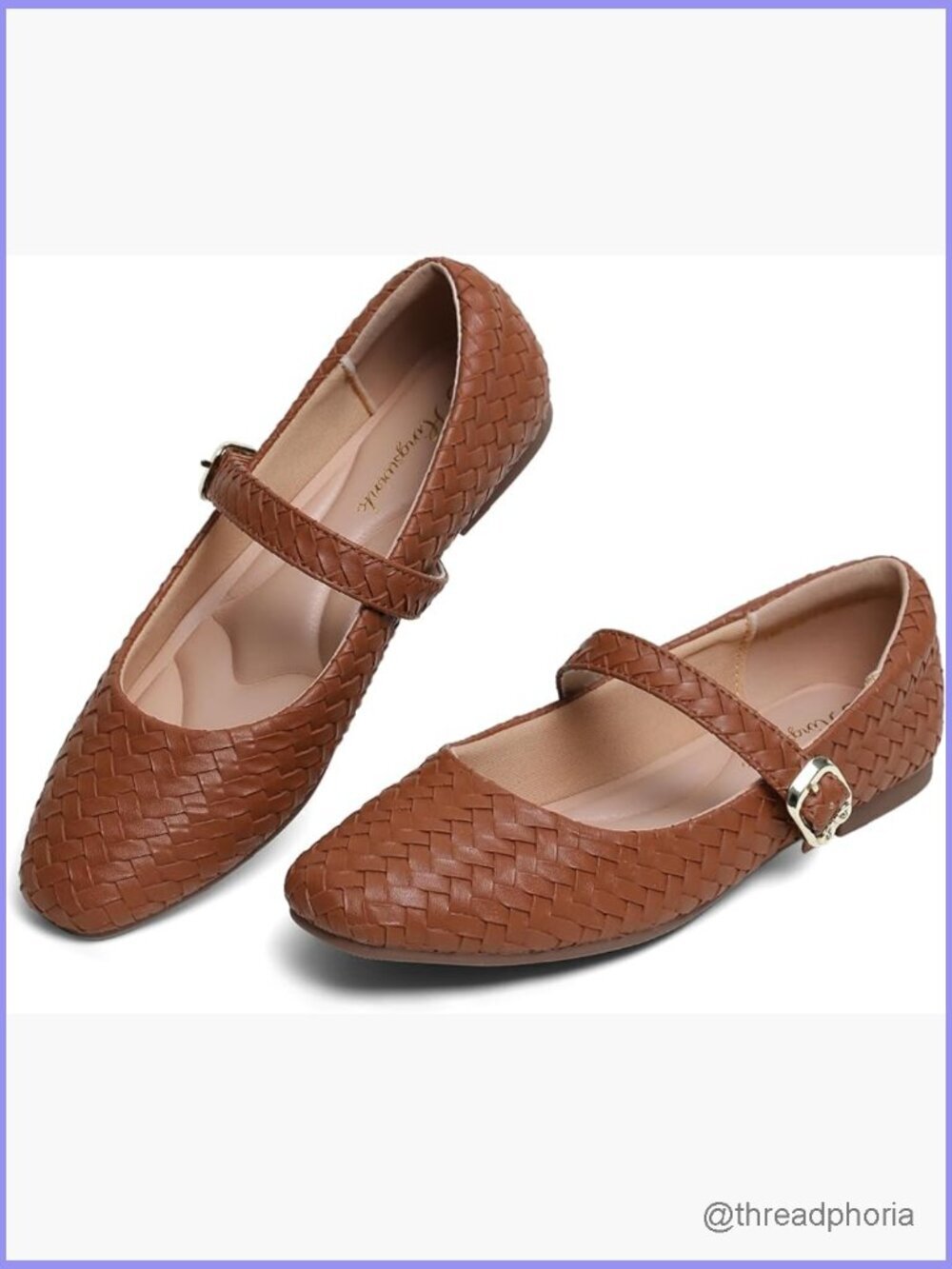 Women's Square Toe Mary Jane Flats with Buckle Strap - Comfortable Ballet Flats